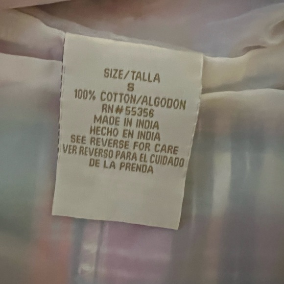 Juniors Plaid Pink Multicolored Small Shrug Jacket - Picture 6 of 10